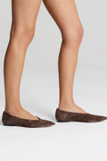 Locke Flat Pumps - Chocolate Brown Suede