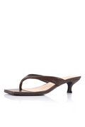 Martha Kitten Heel Thongs - Chocolate Brown