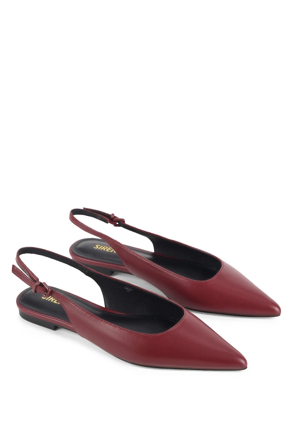 Lola Sling Back Flats - Wine Leather