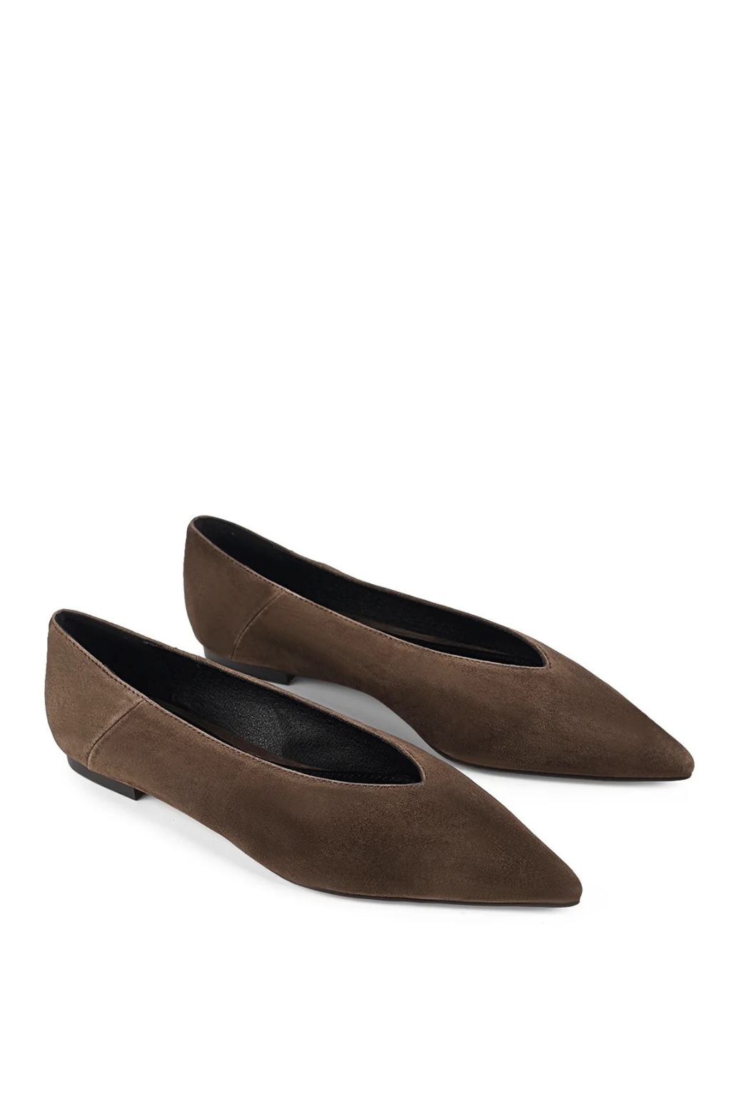 Locke Flat Pumps - Chocolate Brown Suede