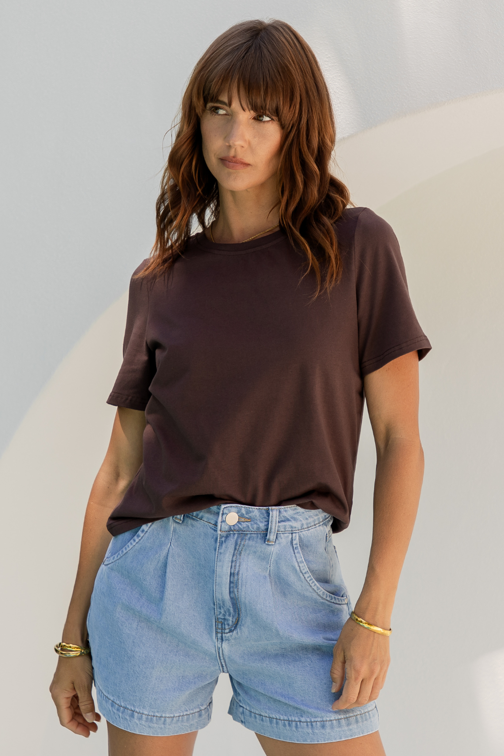 Baylee Basic Tee - Chocolate