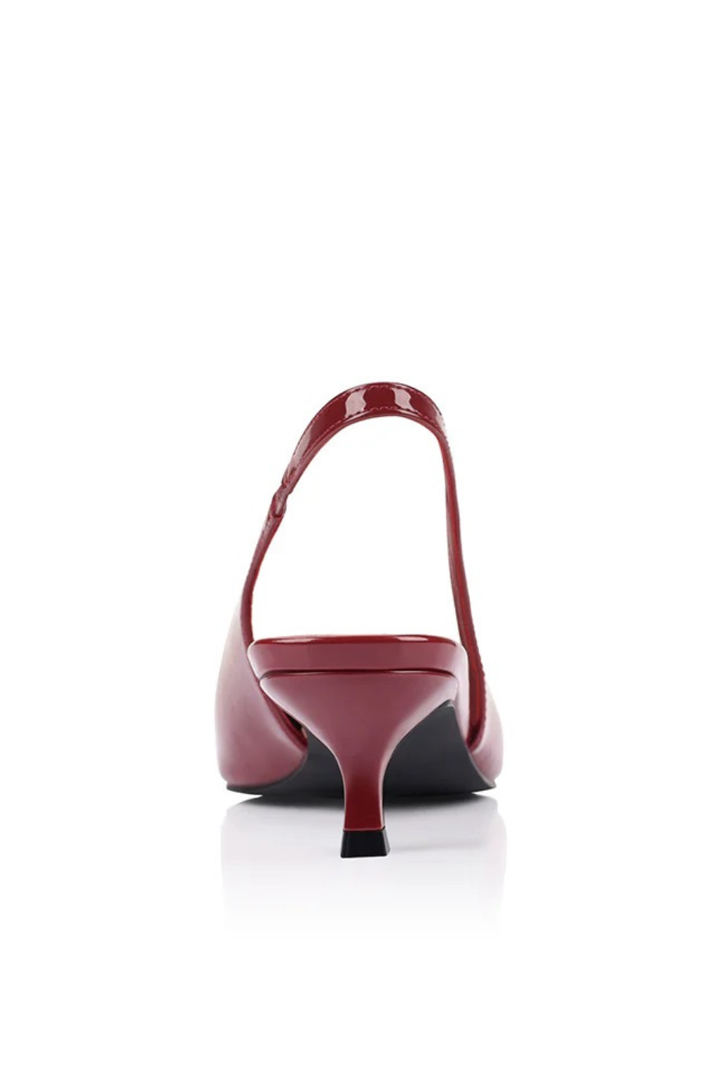Lush Slingback Kitten Heels - Wine Patent