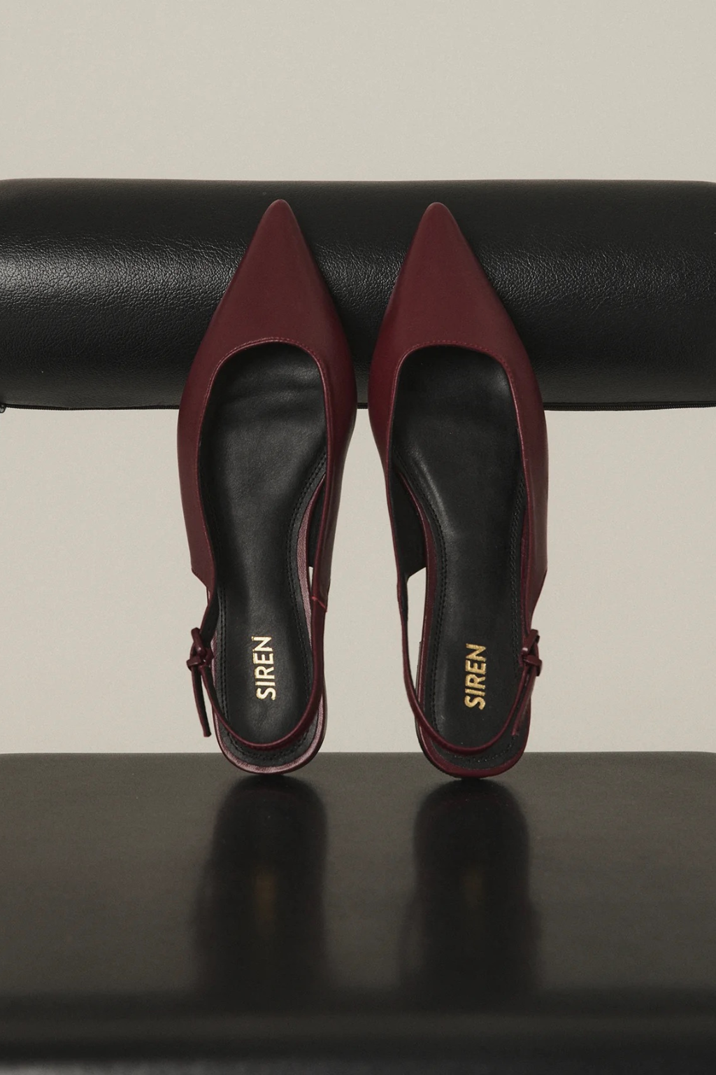 Lola Sling Back Flats - Wine Leather
