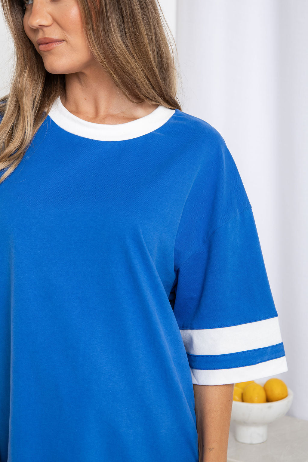 Blake Relaxed-Fit Stripe Tee - Blue and White