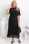 Airlie Crochet Midi Dress - Black
