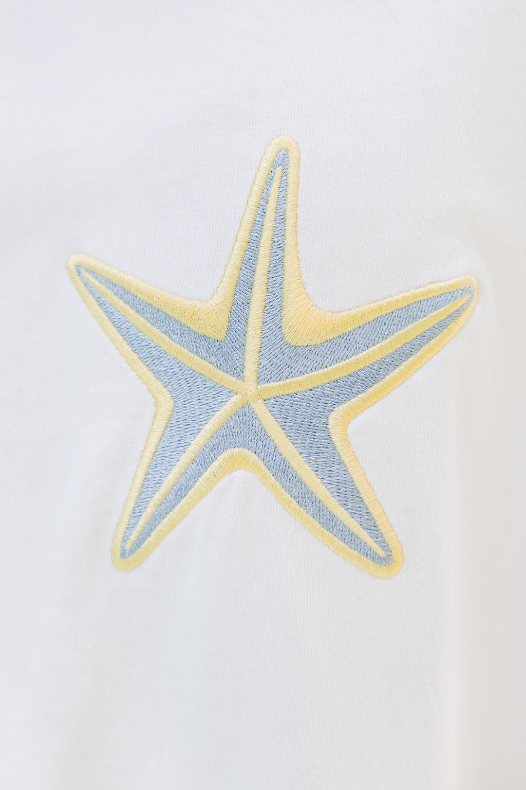 Malibu Embroidered Starfish Tee - Blue
