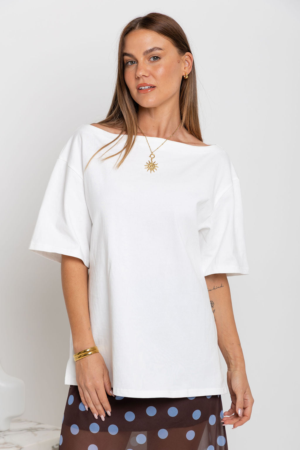 Arden Off-The-Shoulder Tee - White