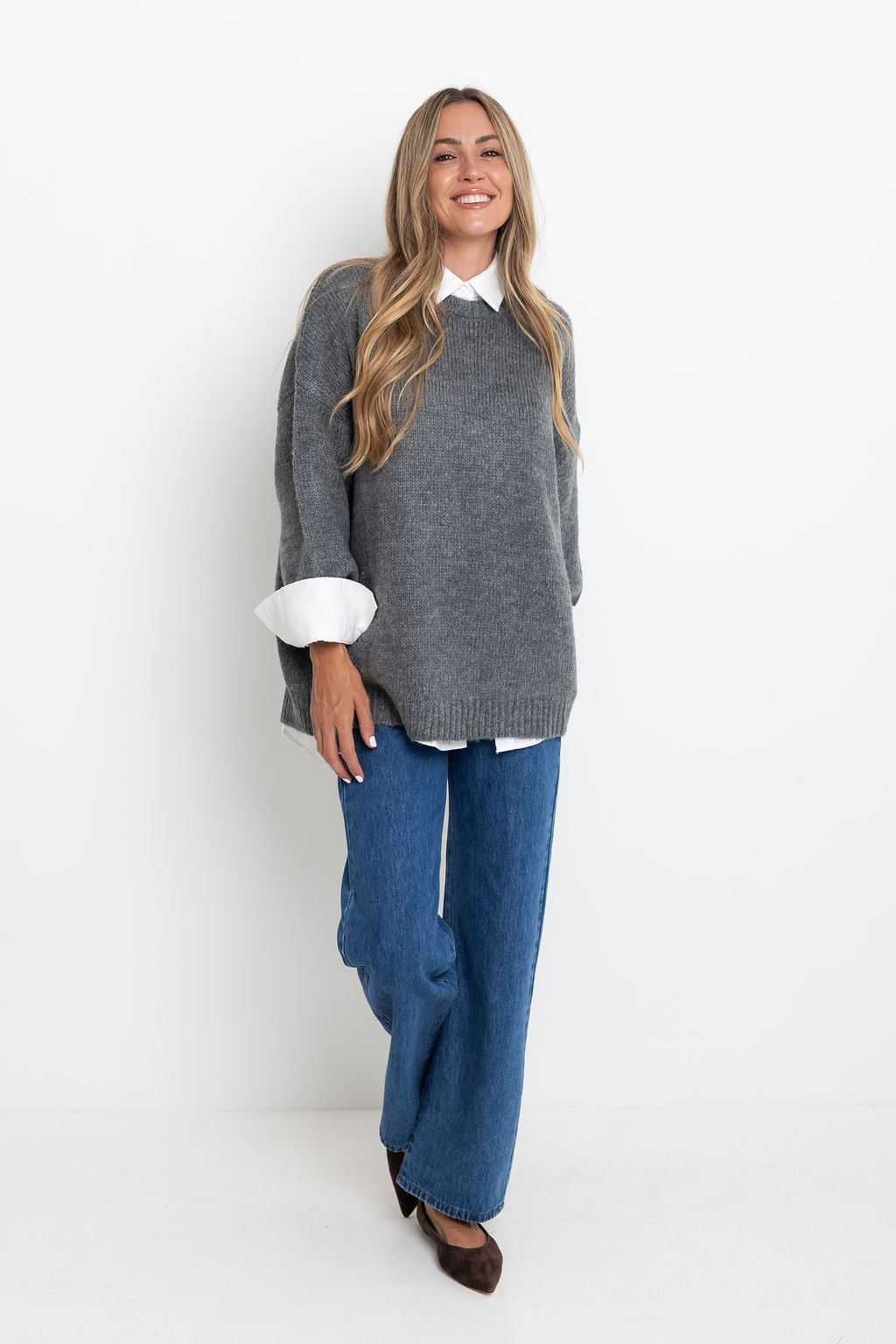 Stella Knit Jumper - Charcoal Grey