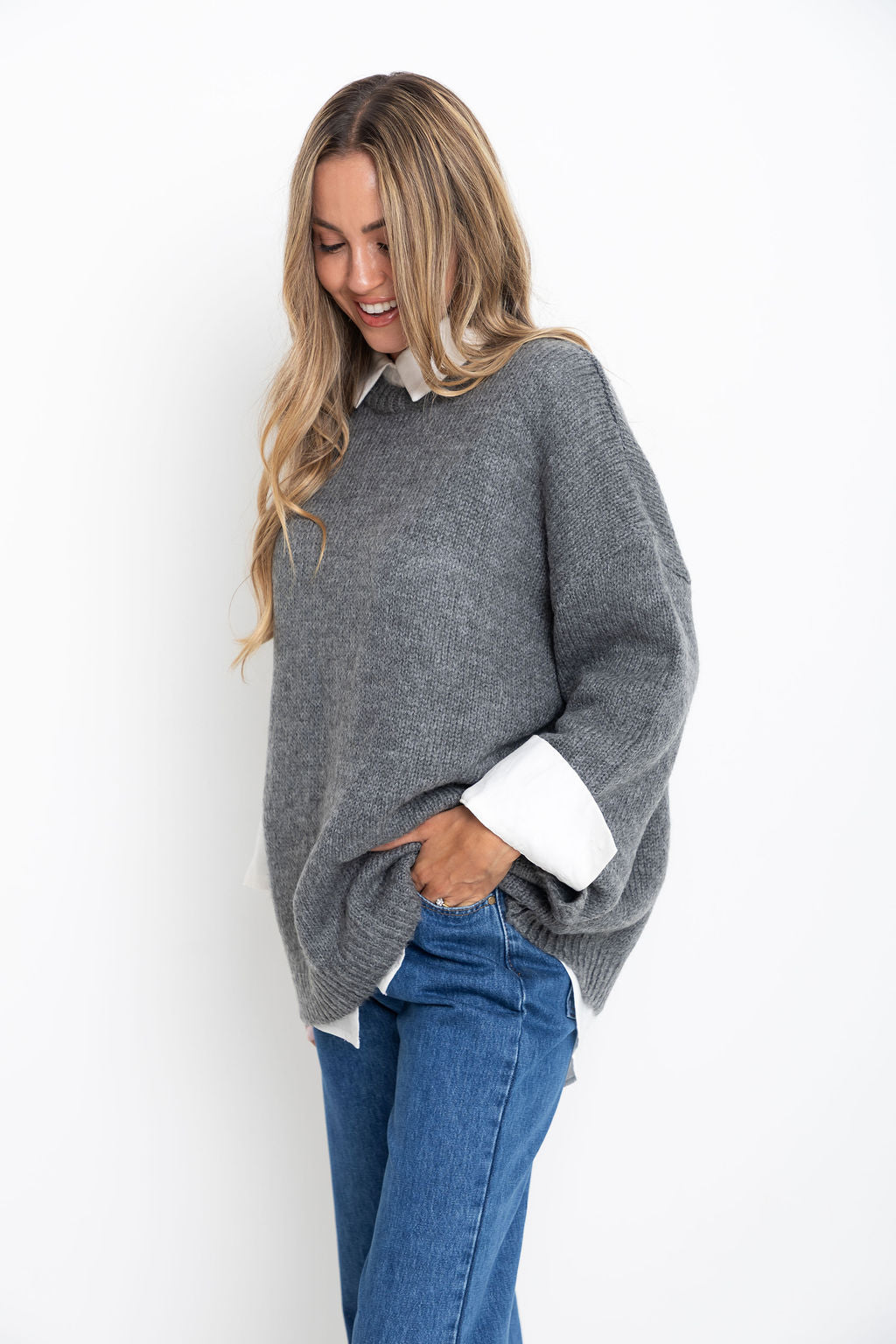 Stella Knit Jumper - Charcoal Grey