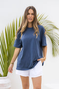 Sonny Relaxed-Fit Tee - Denim Blue