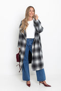 Carter Longline Coat  - Black and White