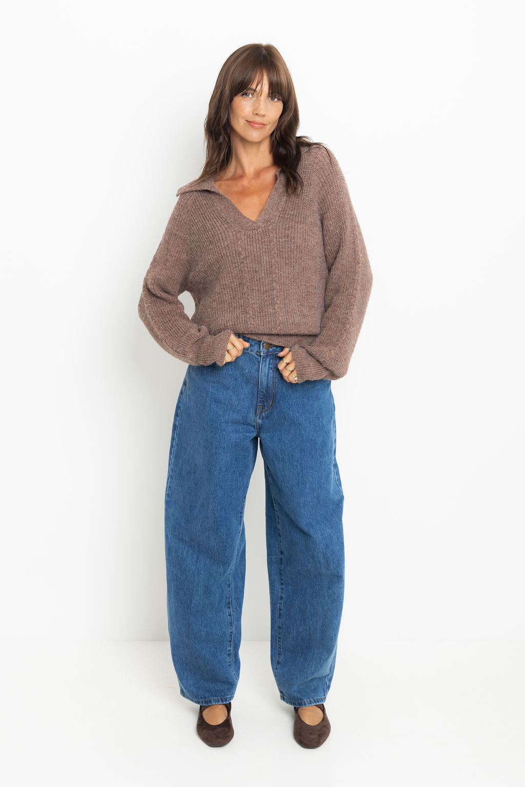 Maeve Knit Jumper  - Mocha Brown