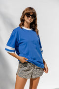 Blake Relaxed-Fit Stripe Tee - Blue and White