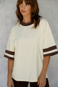 Blake Relaxed-Fit Stripe Tee - Yellow and Chocolate