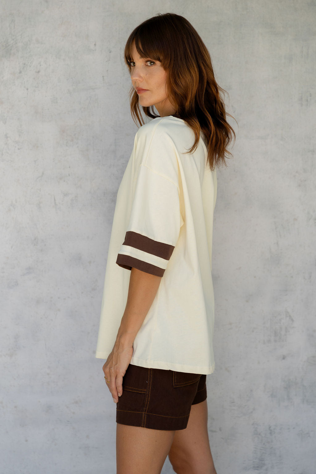 Blake Relaxed-Fit Stripe Tee - Yellow and Chocolate
