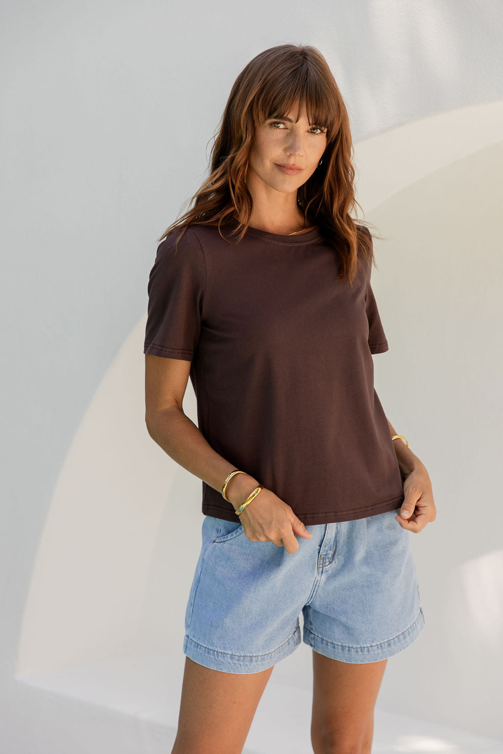 Baylee Basic Tee - Chocolate