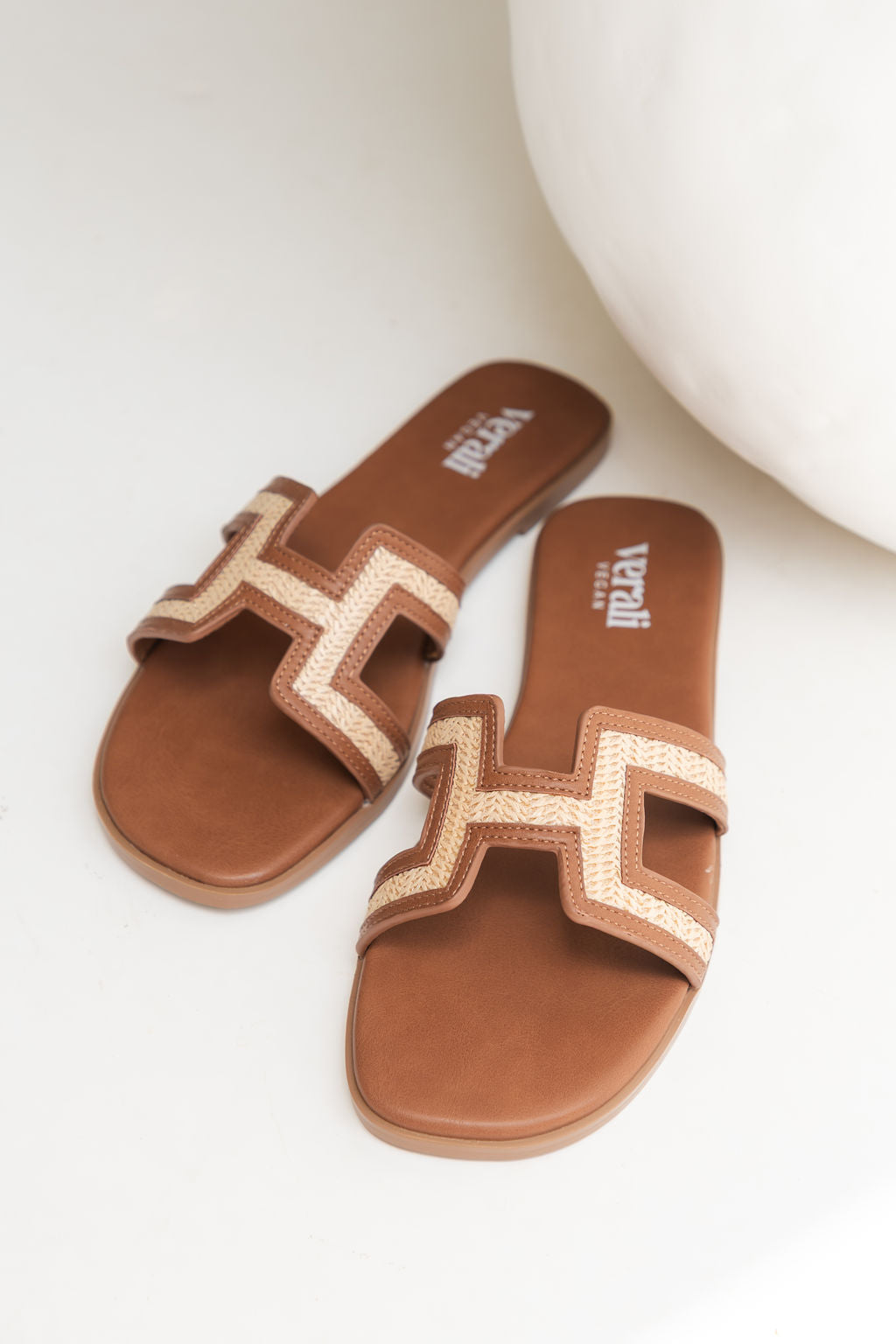 Sandra Slides - Tan Raffia