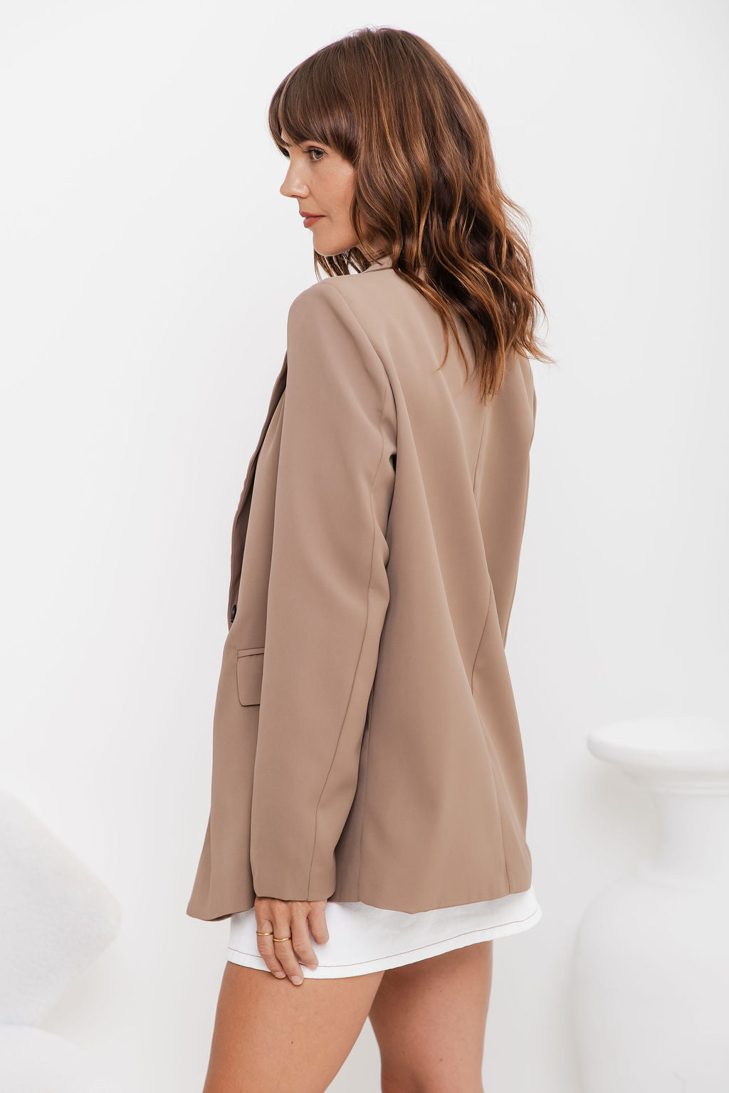 Eli Boyfriend Blazer Jacket - Mocha