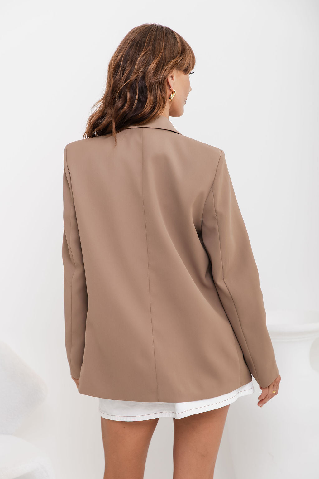 Eli Boyfriend Blazer Jacket - Mocha