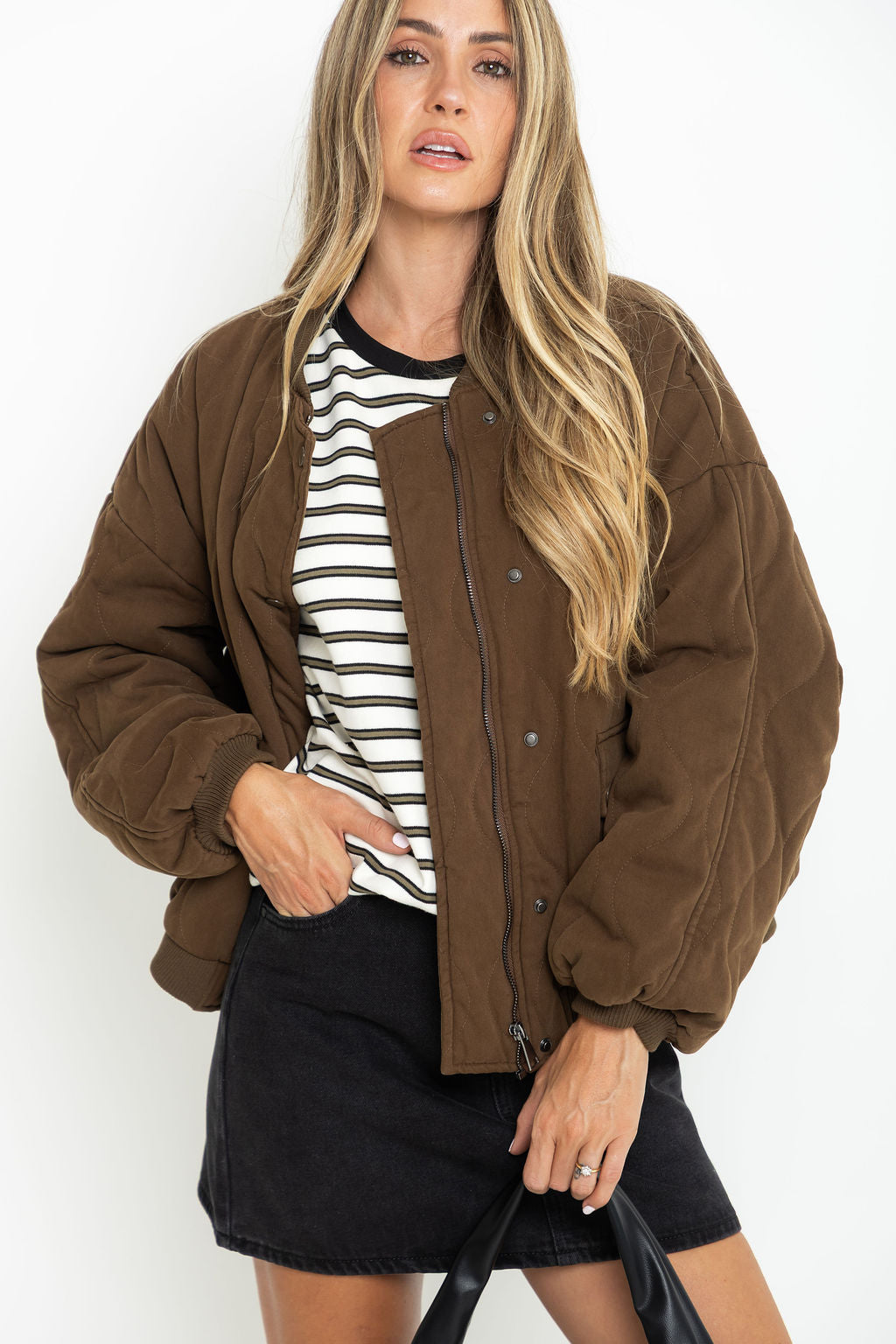 Finn Bomber Jacket - Deep Olive Choc