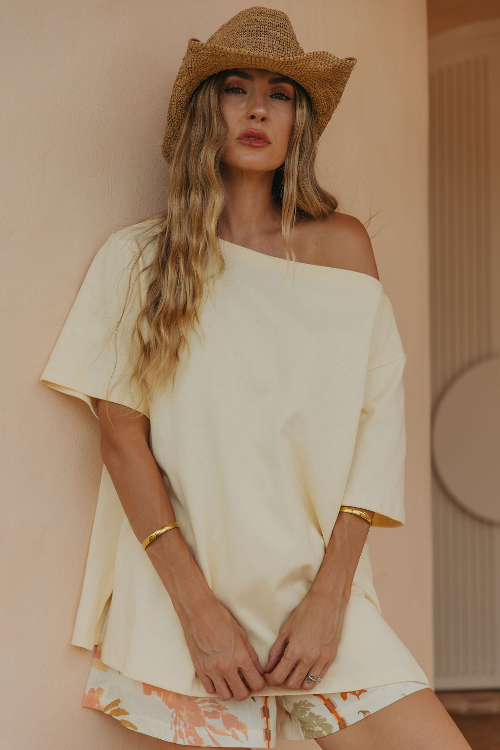 Arden Off-The-Shoulder Tee - Yellow