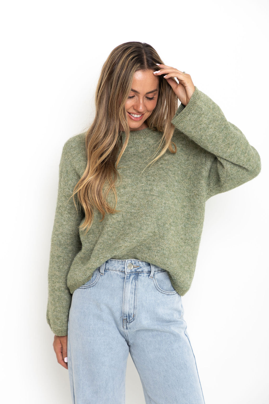 Elsie Knit Jumper - Sage Green