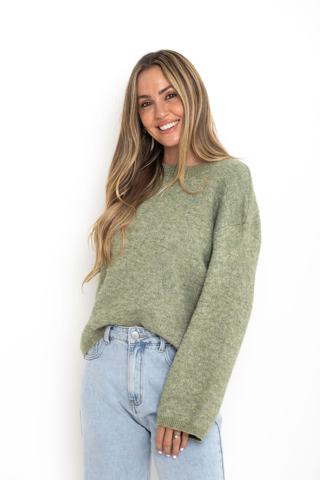 Elsie Knit Jumper - Sage Green