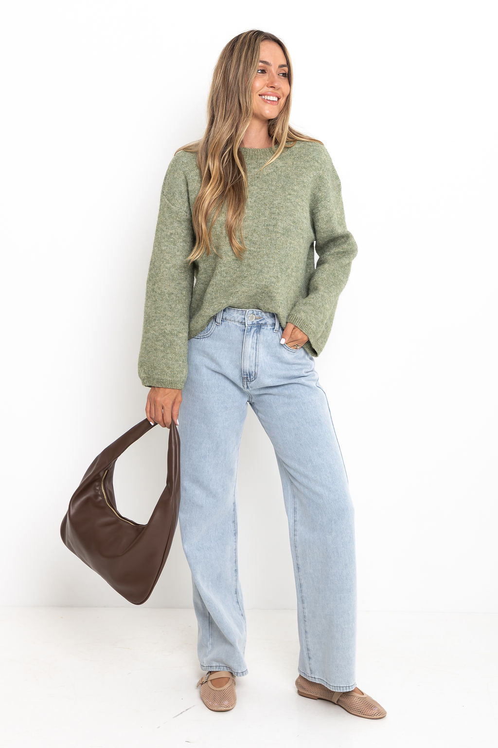 Elsie Knit Jumper - Sage Green