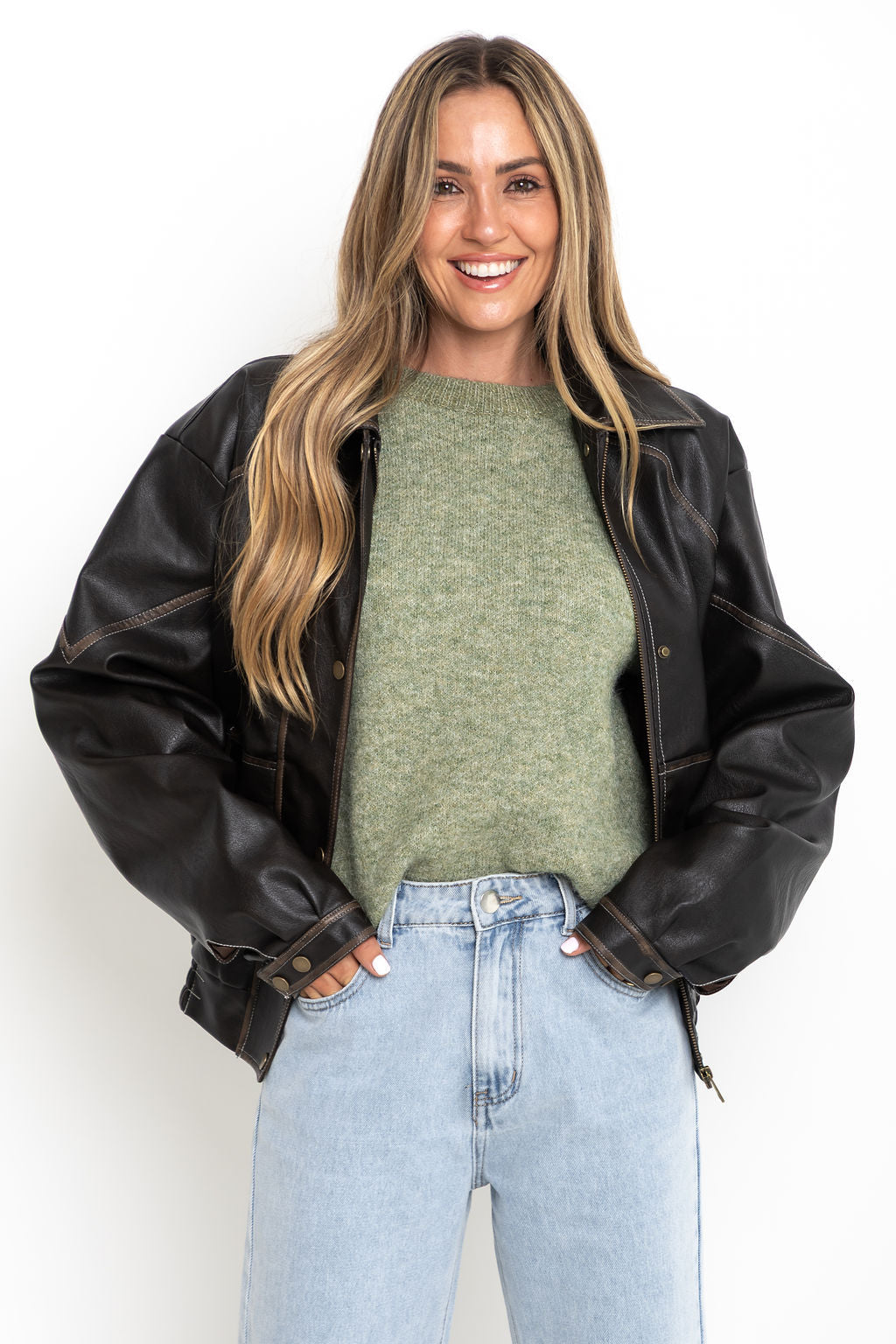 Elsie Knit Jumper - Sage Green