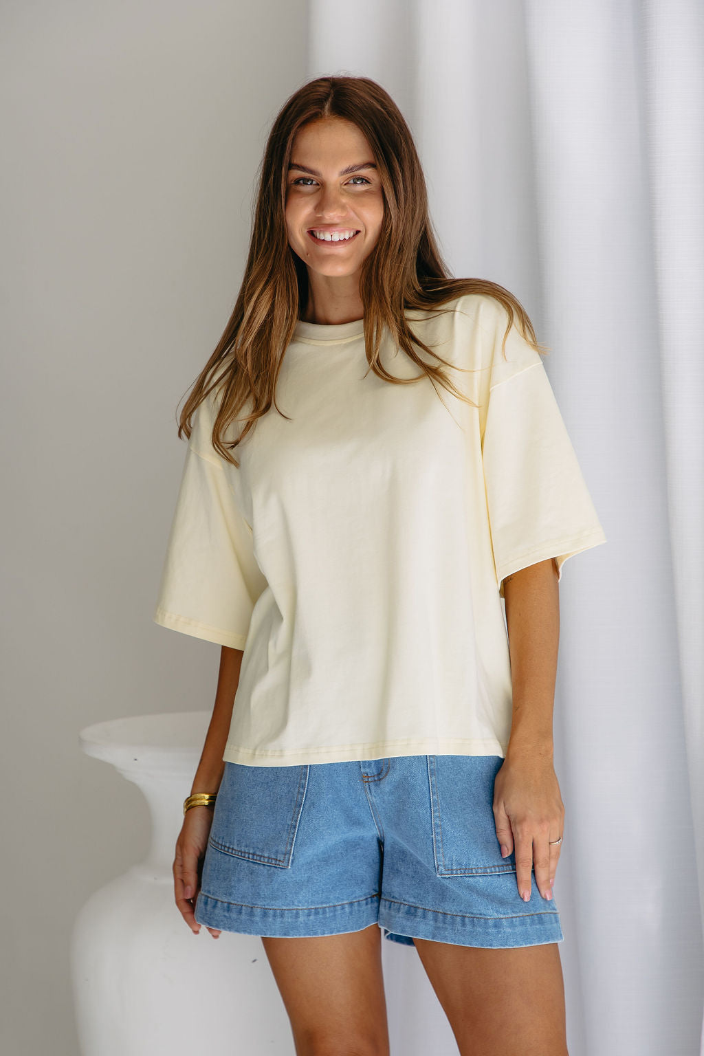 Koah Boxy-Fit Tee - Pale Yellow