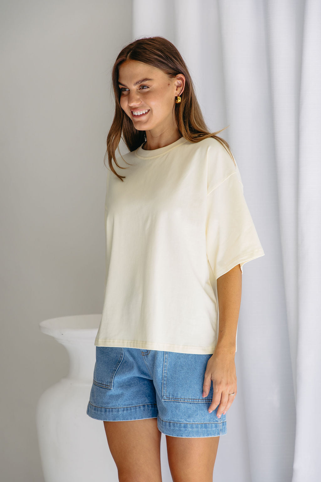 Koah Boxy-Fit Tee - Pale Yellow