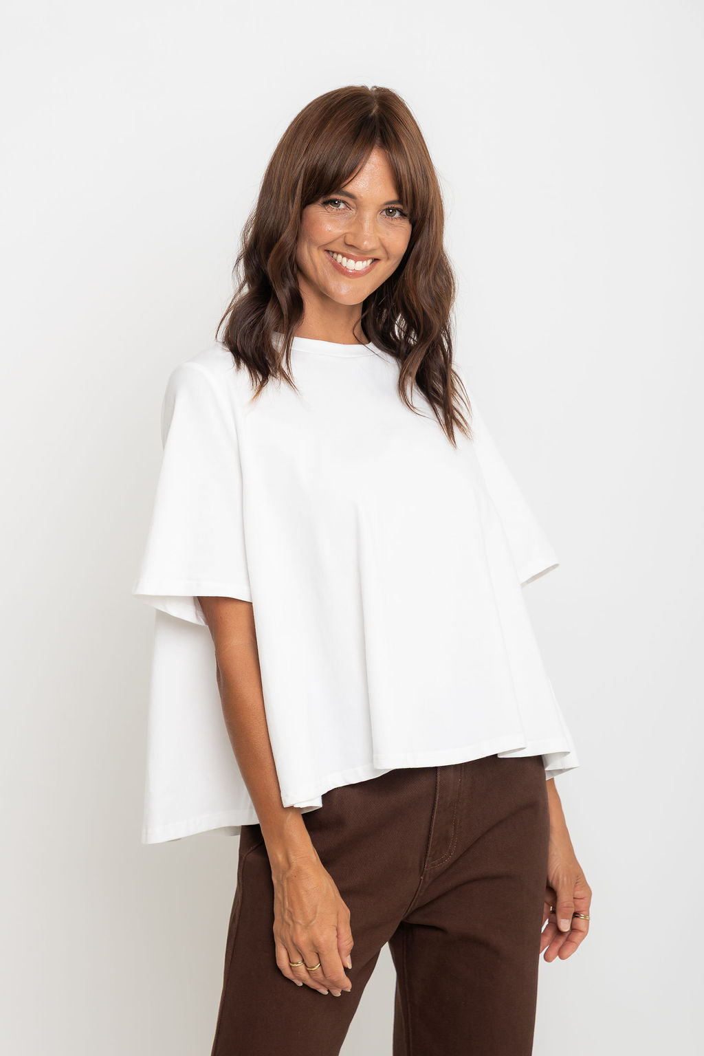 Jude Cotton Swing Tee - Ivory White