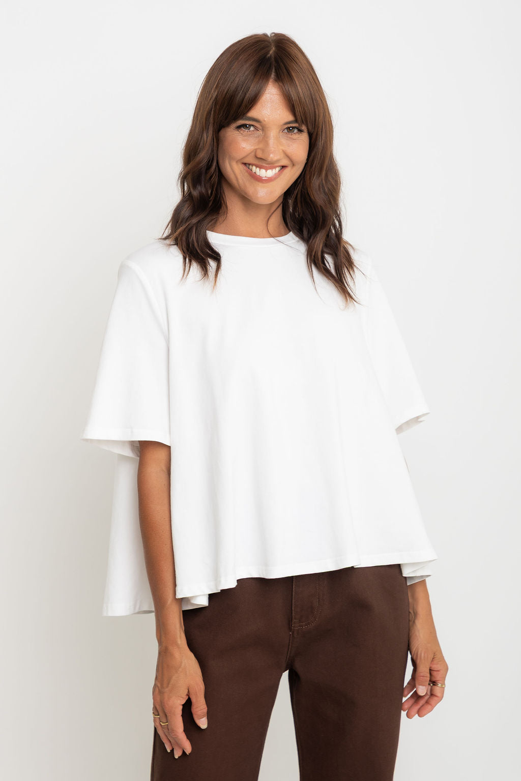 Jude Cotton Swing Tee - Ivory White