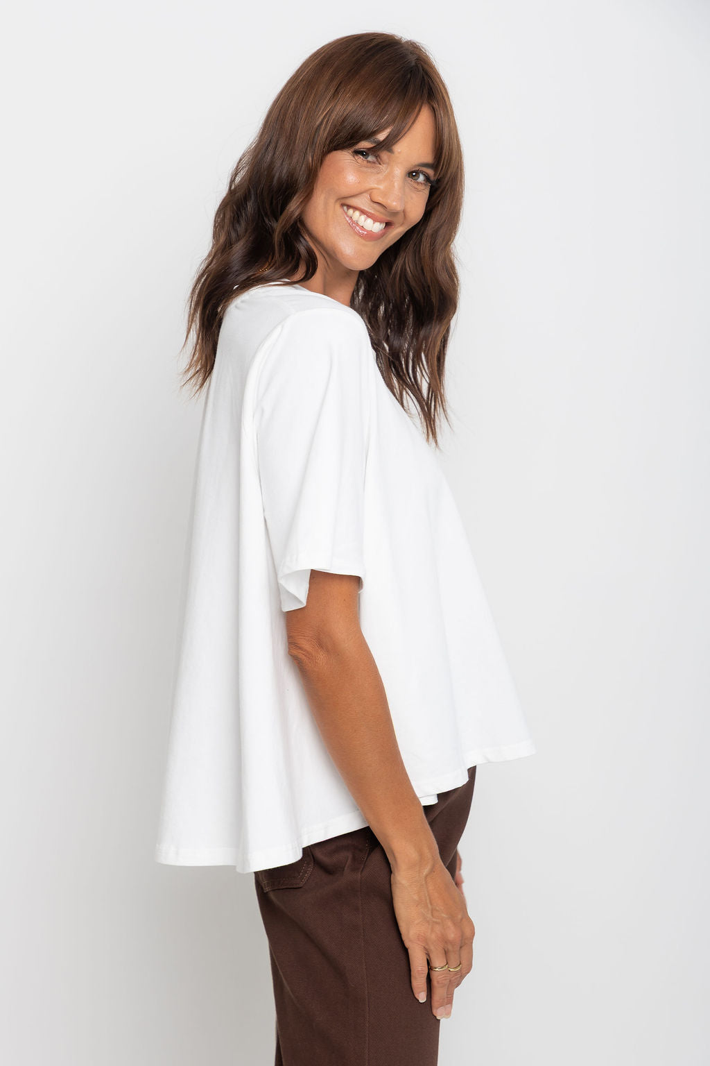 Jude Cotton Swing Tee - Ivory White