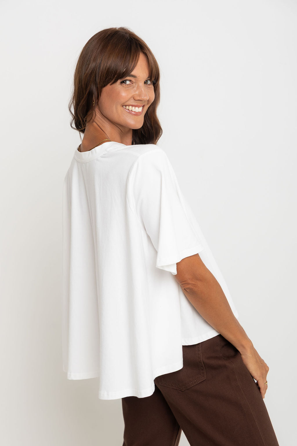 Jude Cotton Swing Tee - Ivory White