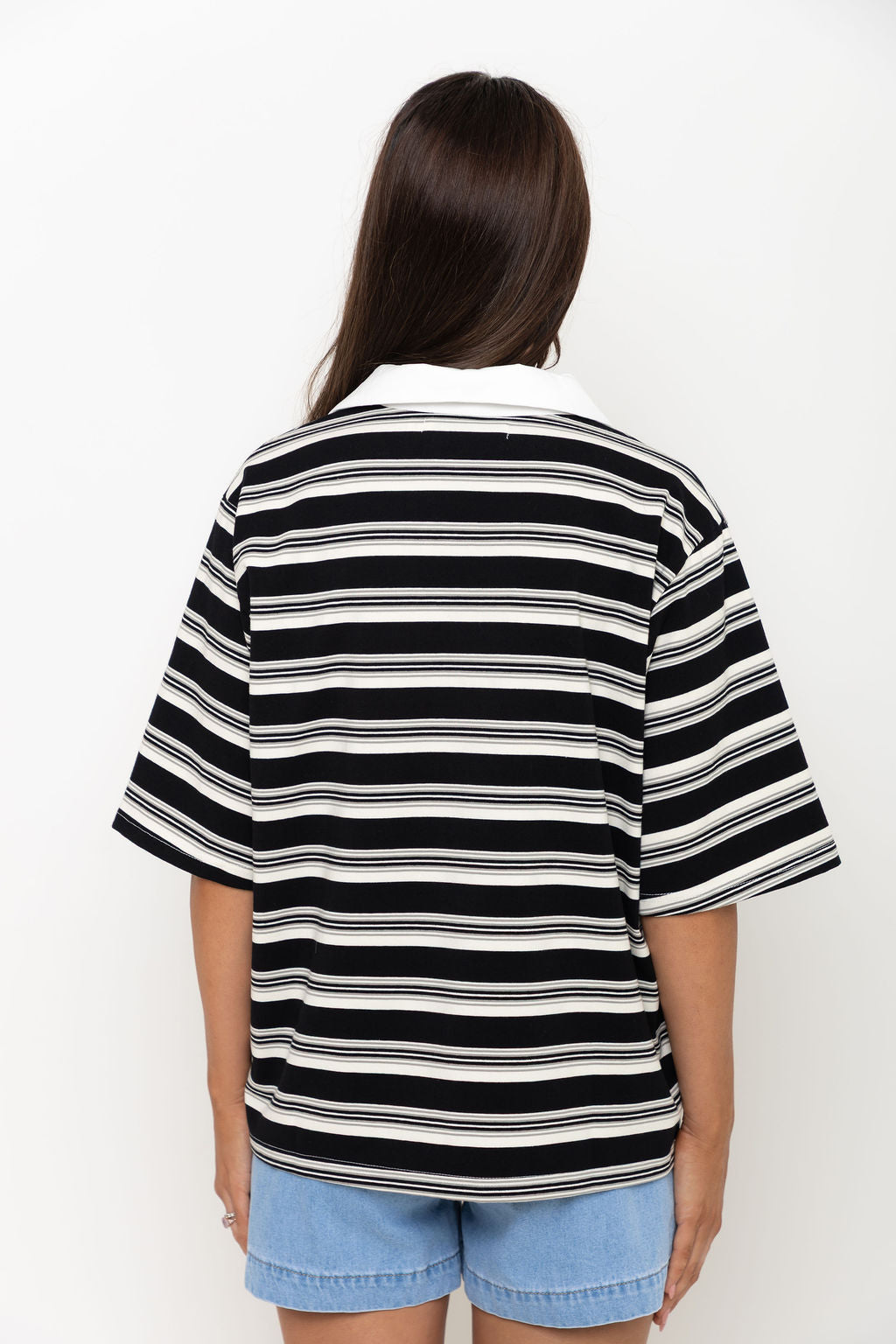 Ollie Rugby Stripe Tee - Black