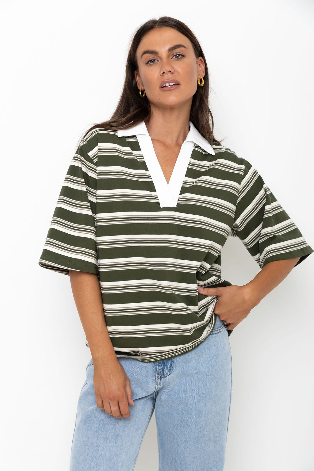Ollie Rugby Stripe Tee - Green