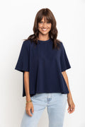 Jude Cotton Swing Tee - Navy