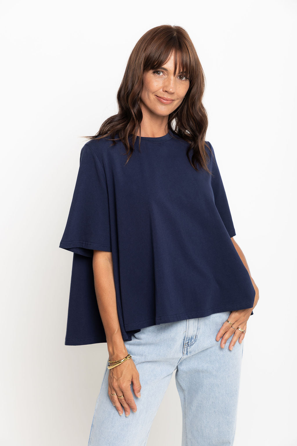 Jude Cotton Swing Tee - Navy