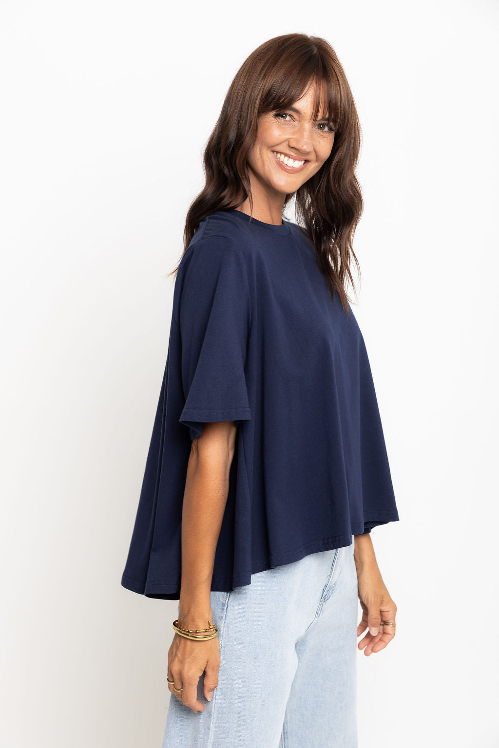 Jude Cotton Swing Tee - Navy