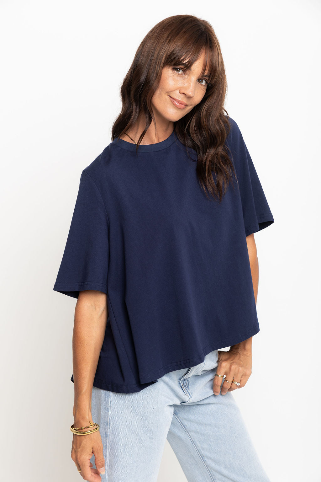 Jude Cotton Swing Tee - Navy