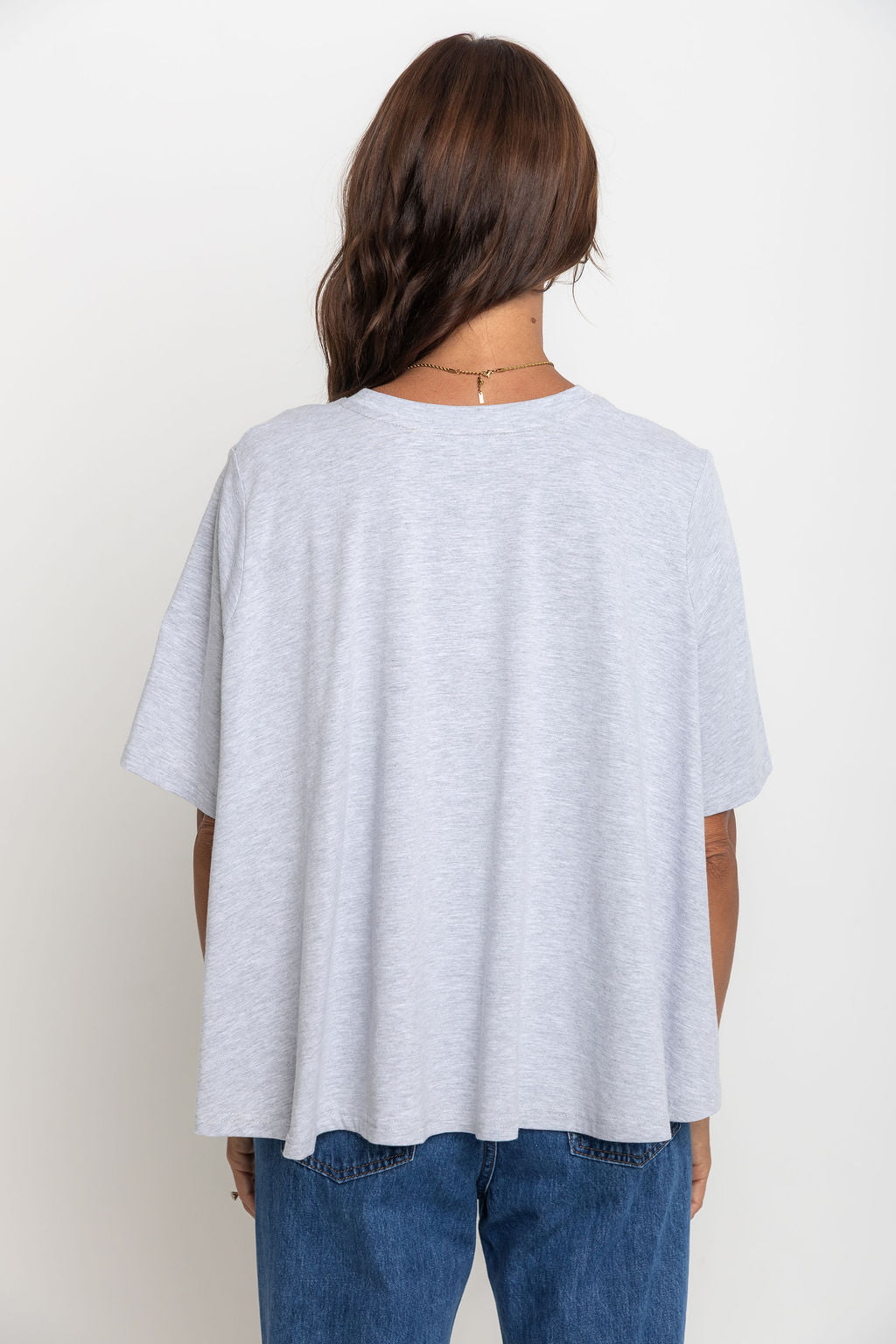 Jude Cotton Swing Tee - Grey Marle