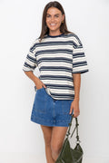 Ryan Relaxed-Fit Stripe Tee - Navy and Green
