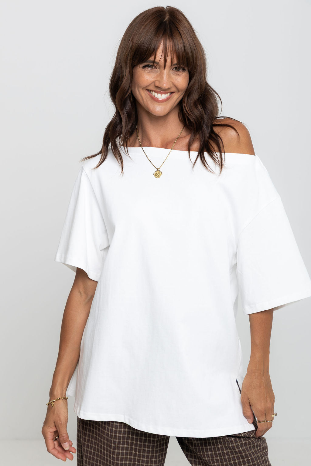 Arden Off-The-Shoulder Tee - White