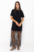Anika Lace Maxi Dress - Black