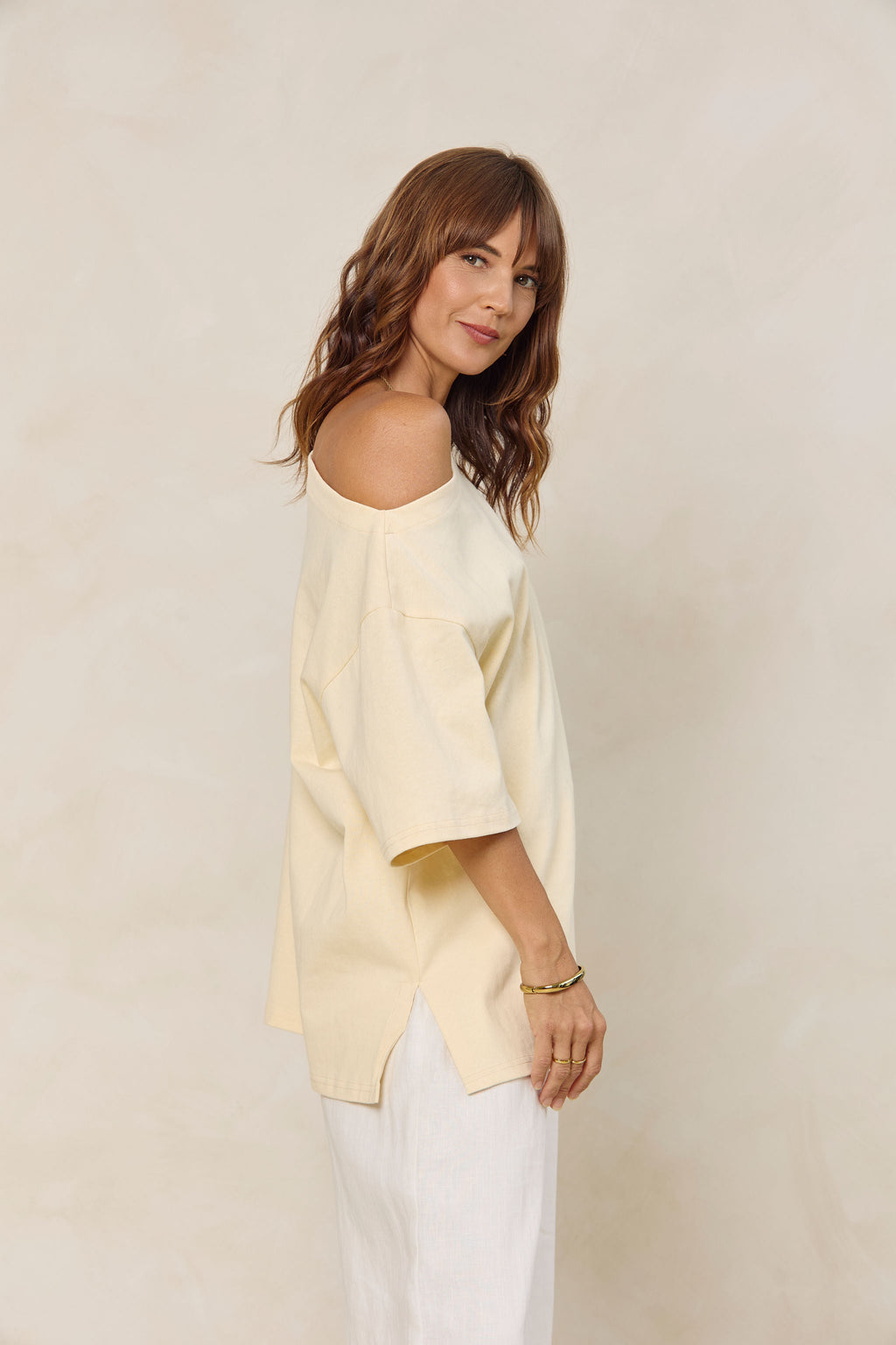 Arden Off-The-Shoulder Tee - Yellow
