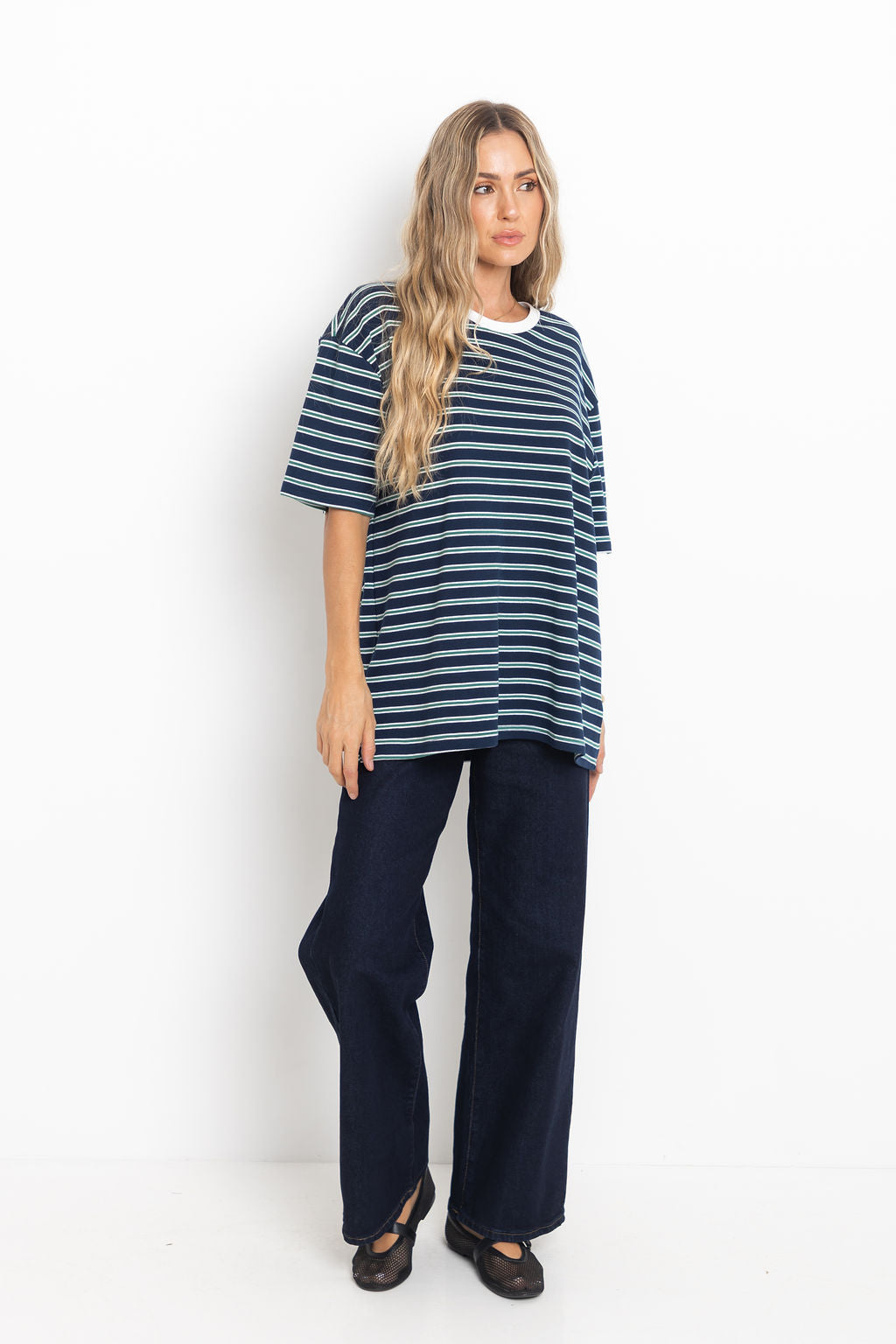 Zephyr Relaxed-Fit Stripe Tee - Navy