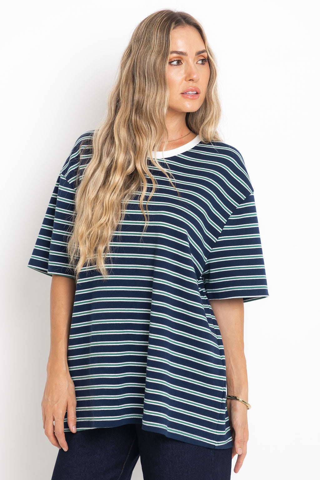 Zephyr Relaxed-Fit Stripe Tee - Navy
