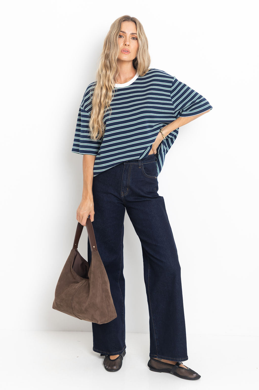 Zephyr Relaxed-Fit Stripe Tee - Navy