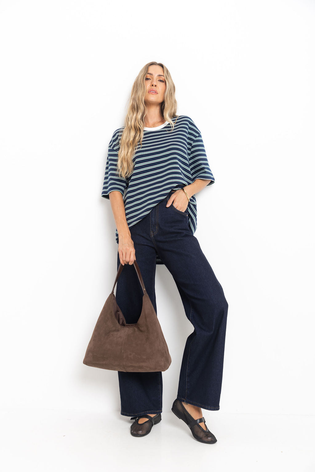 Zephyr Relaxed-Fit Stripe Tee - Navy